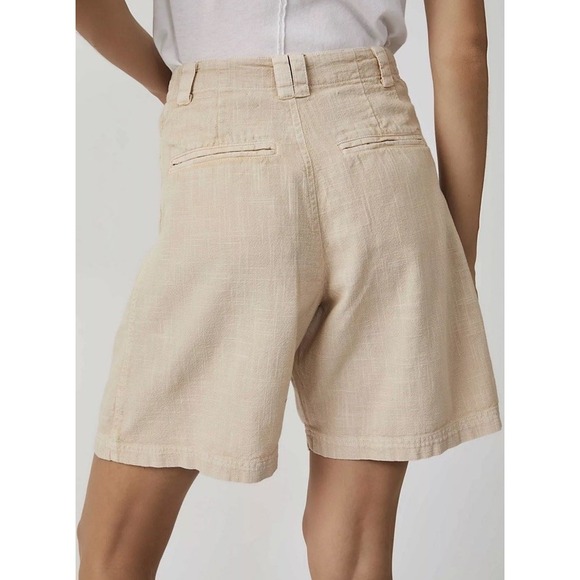 Free People Womens Say So Pleated Trouser Shorts Cotton Pebble Sz 6 - Picture 3 of 13